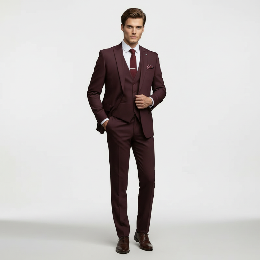 Men’s Three-Piece Suit with Jacket, Vest and Trousers