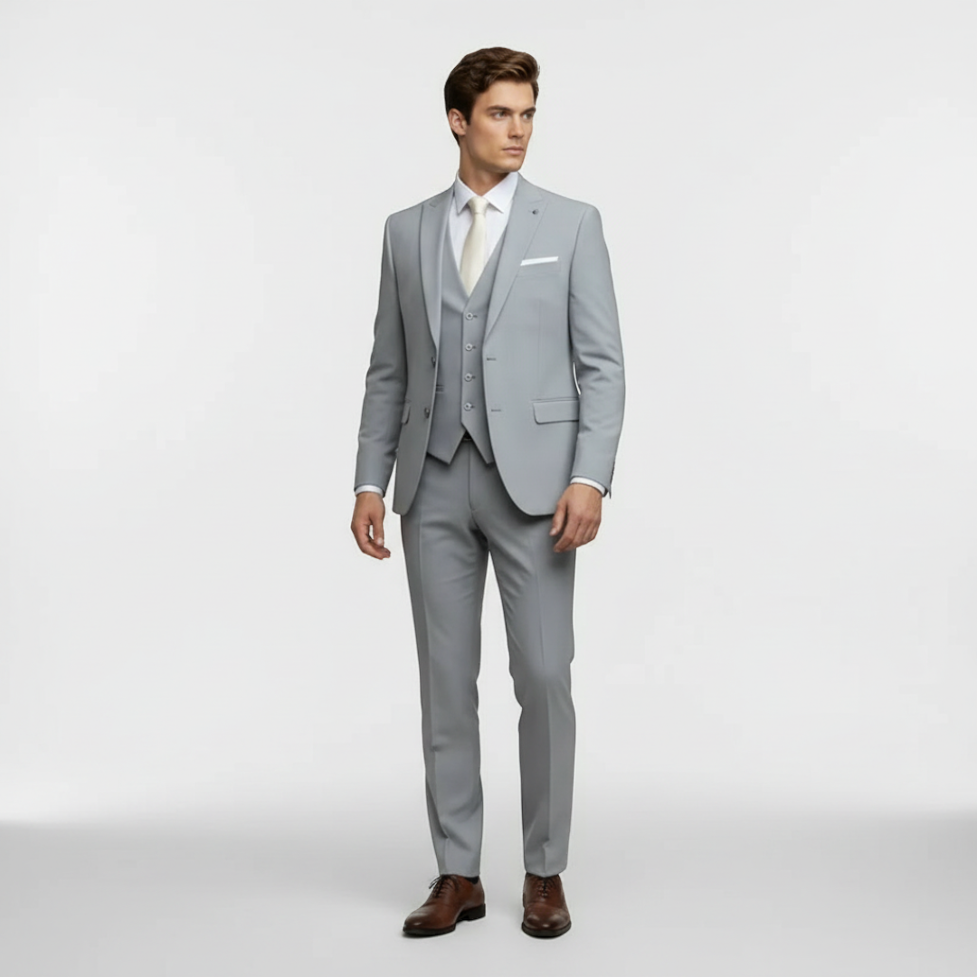 Men’s Three-Piece Suit with Jacket, Vest and Trousers