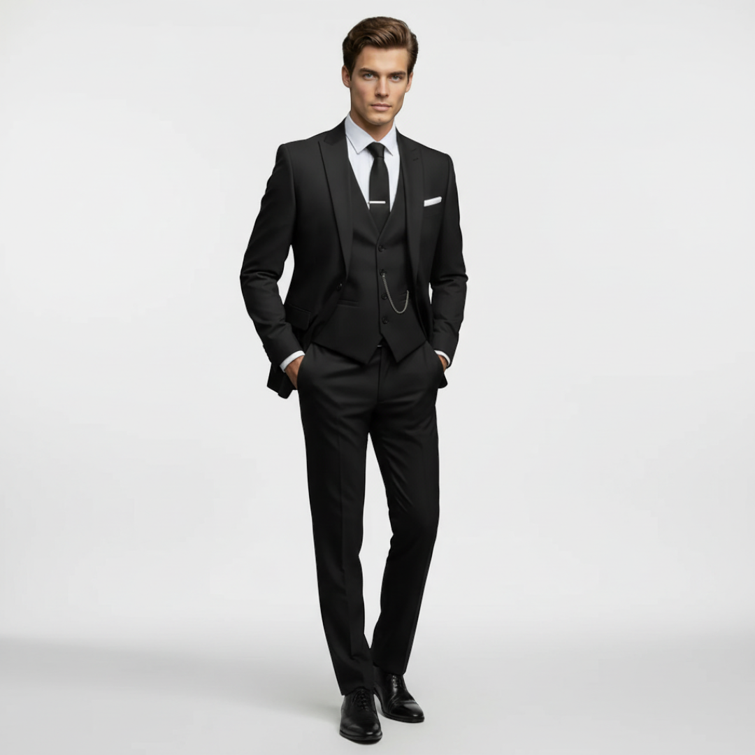 Men’s Three-Piece Suit with Jacket, Vest and Trousers
