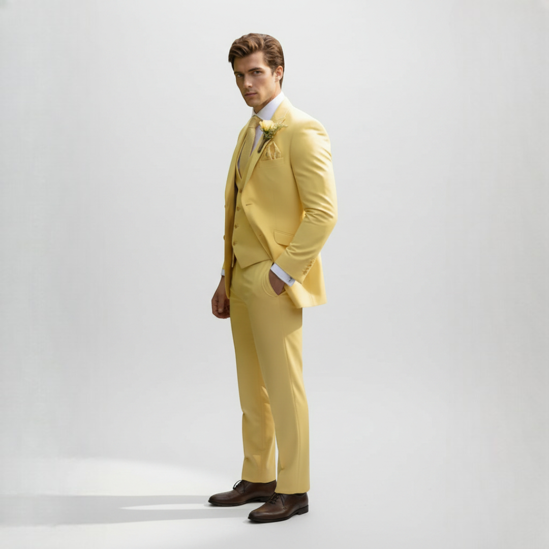 Men’s Three-Piece Suit with Jacket, Vest and Trousers