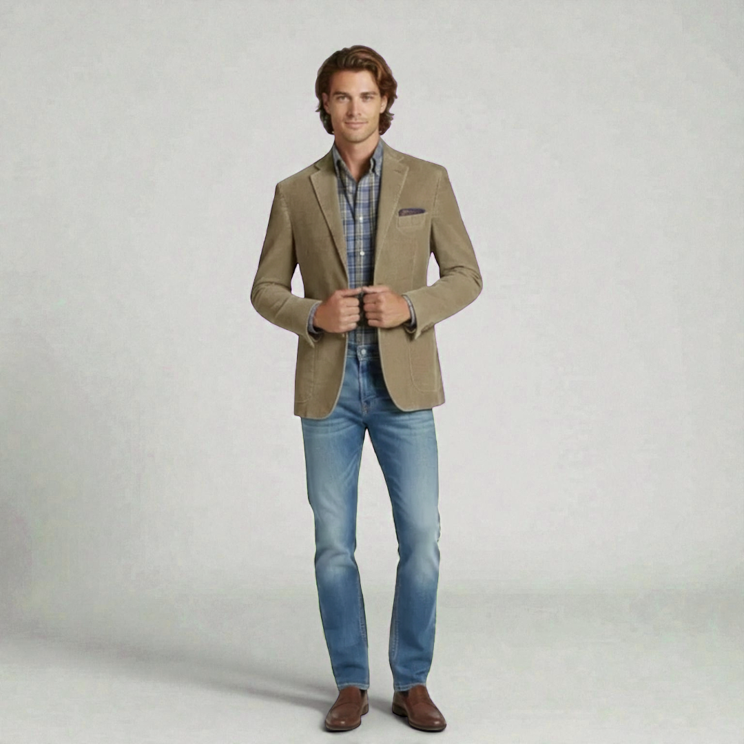 Men’s Slim-Fit Blazer with Notched Lapel
