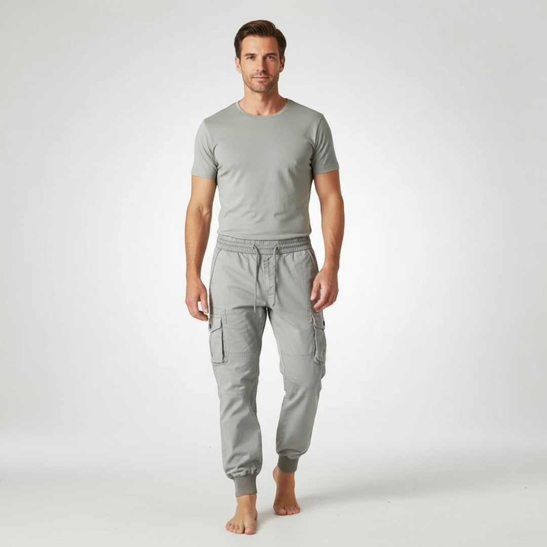 Men’s Cargo Trousers with Elasticated Cuffs