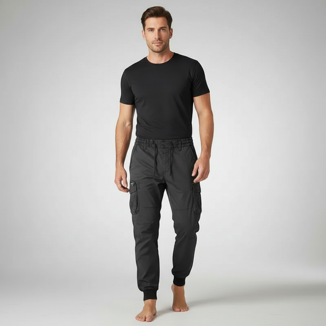 Men’s Cargo Trousers with Elasticated Cuffs