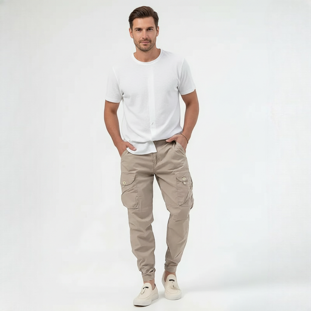 Men’s Cargo Trousers with Elasticated Cuffs