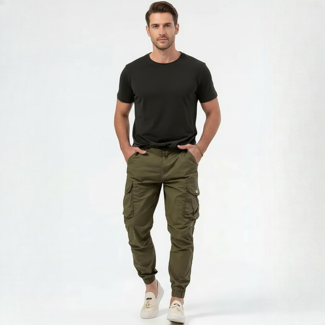 Men’s Cargo Trousers with Elasticated Cuffs
