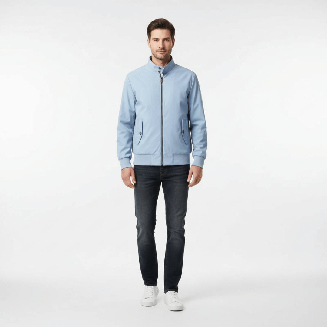 Men’s Zip-Front Jacket with Stand Collar