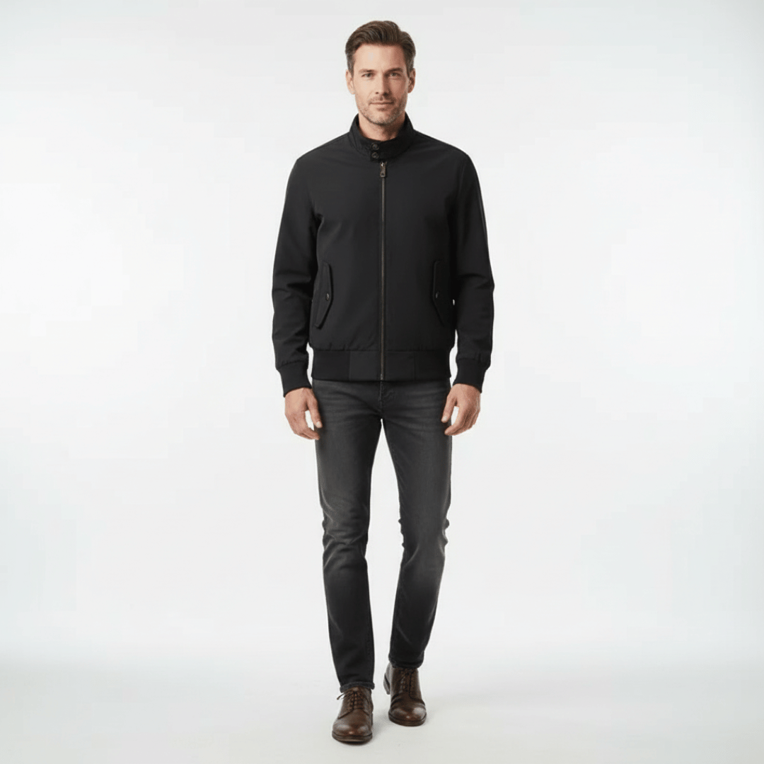 Men’s Zip-Front Jacket with Stand Collar