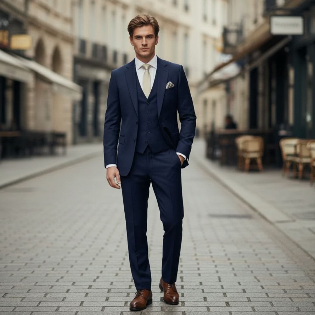 Men’s Structured Three-Piece Suit