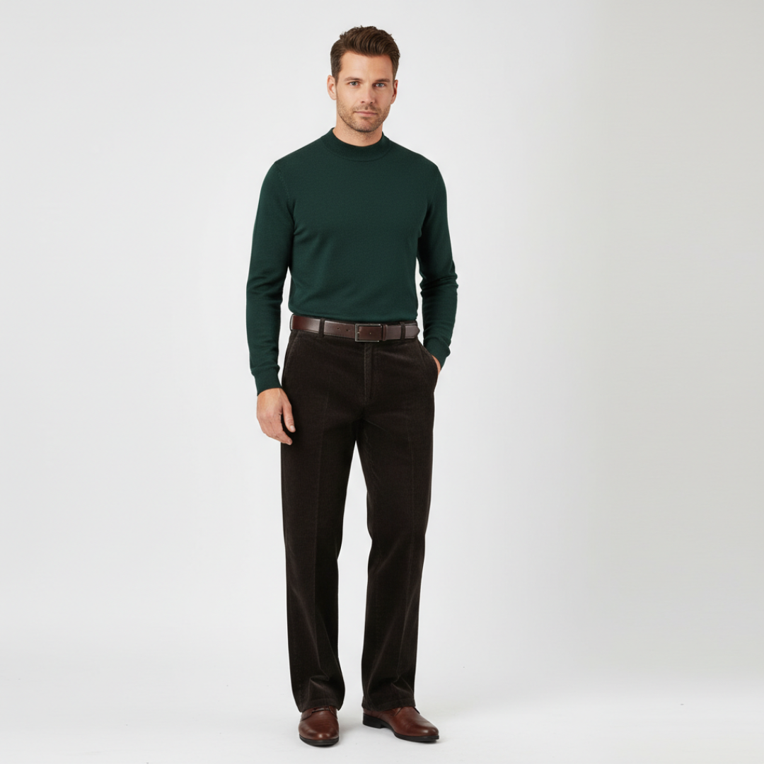 Men's Trousers | Corduroy Texture with Wide-Leg Cut