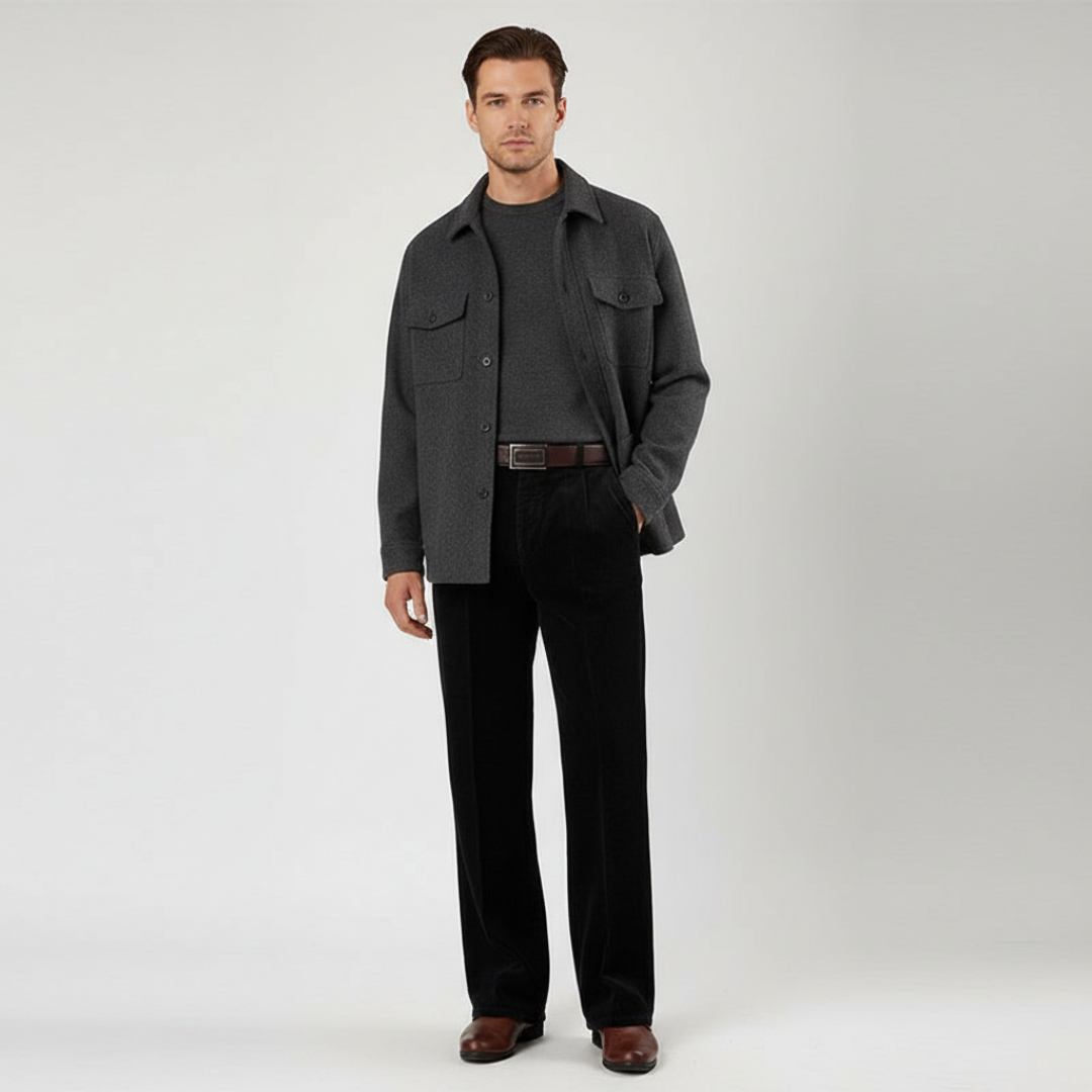 Men's Trousers | Corduroy Texture with Wide-Leg Cut