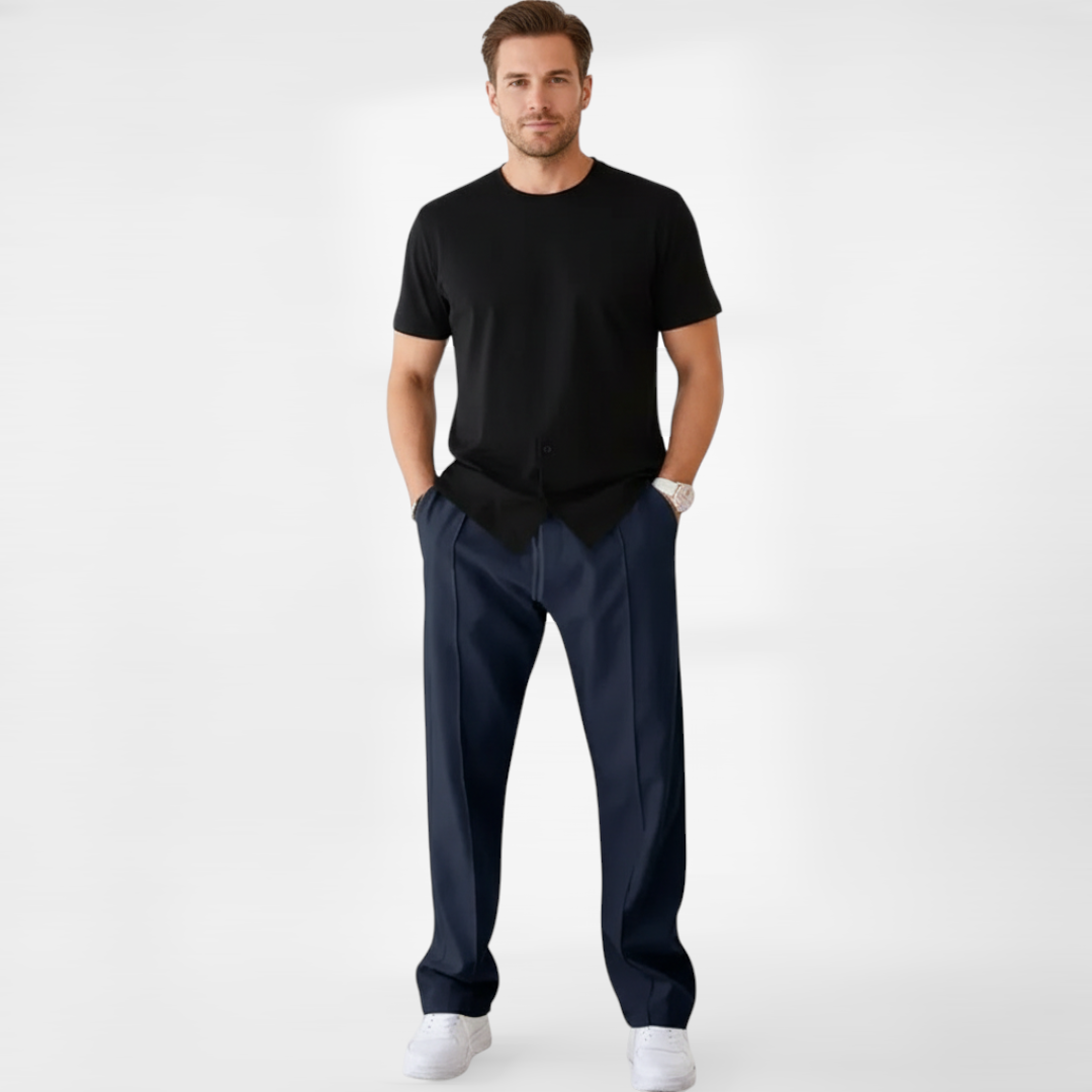 Men’s Straight-Leg Trousers with Drawstring