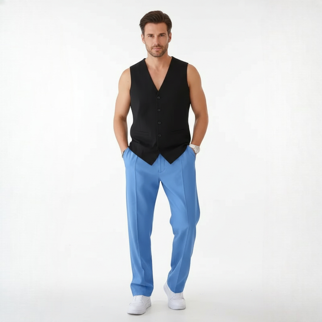Men’s Straight-Leg Trousers with Drawstring