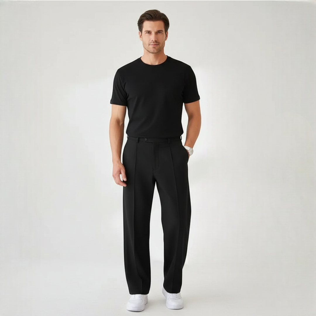 Men’s Straight-Leg Trousers with Drawstring