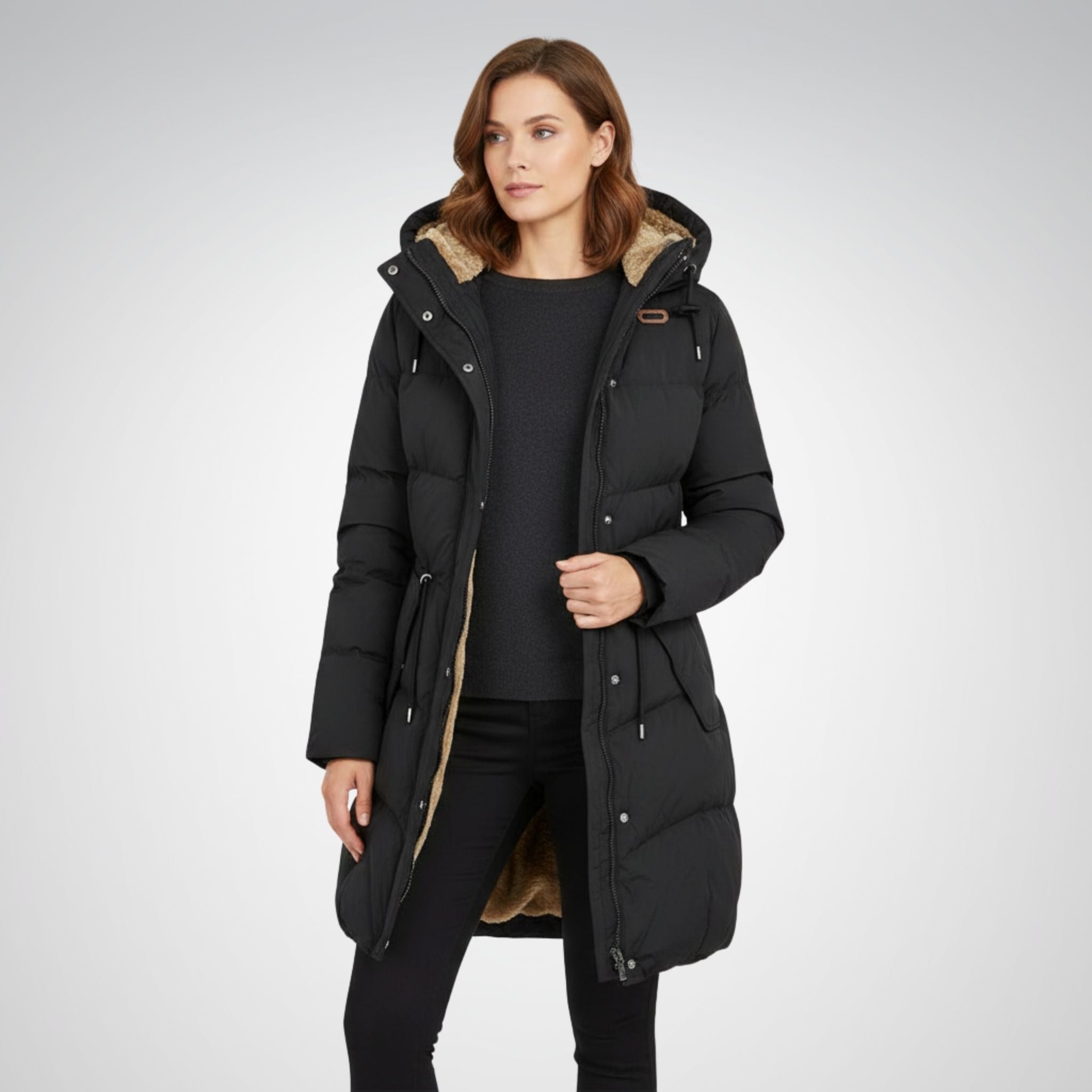 Women's Winter Coat | Long Quilted Hooded Design