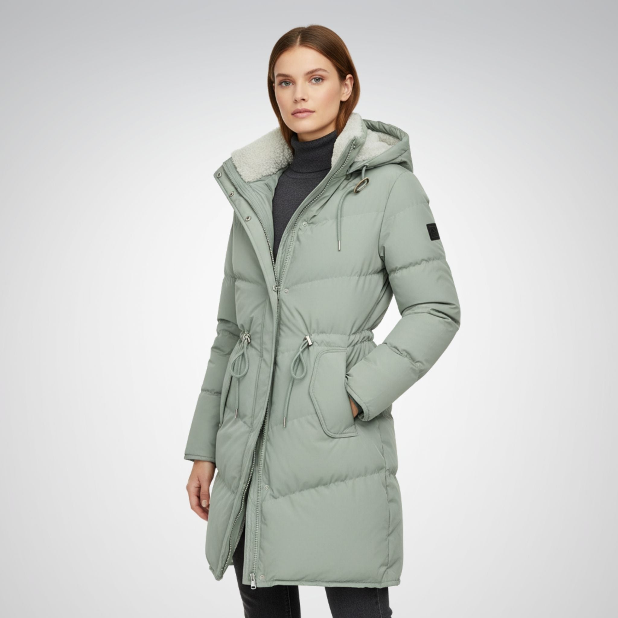 Women's Winter Coat | Long Quilted Hooded Design