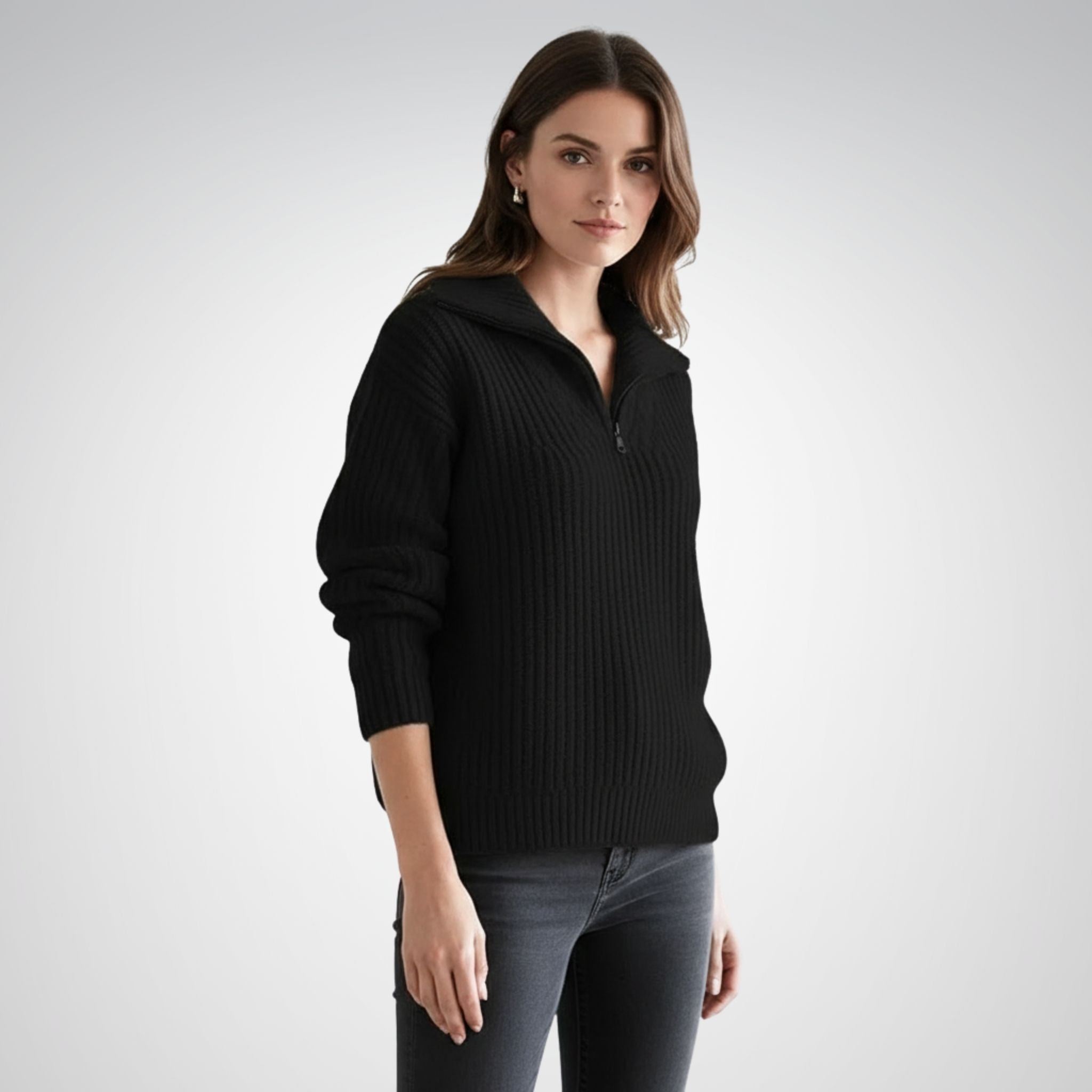Women's Sweater | Half Zip with Collar
