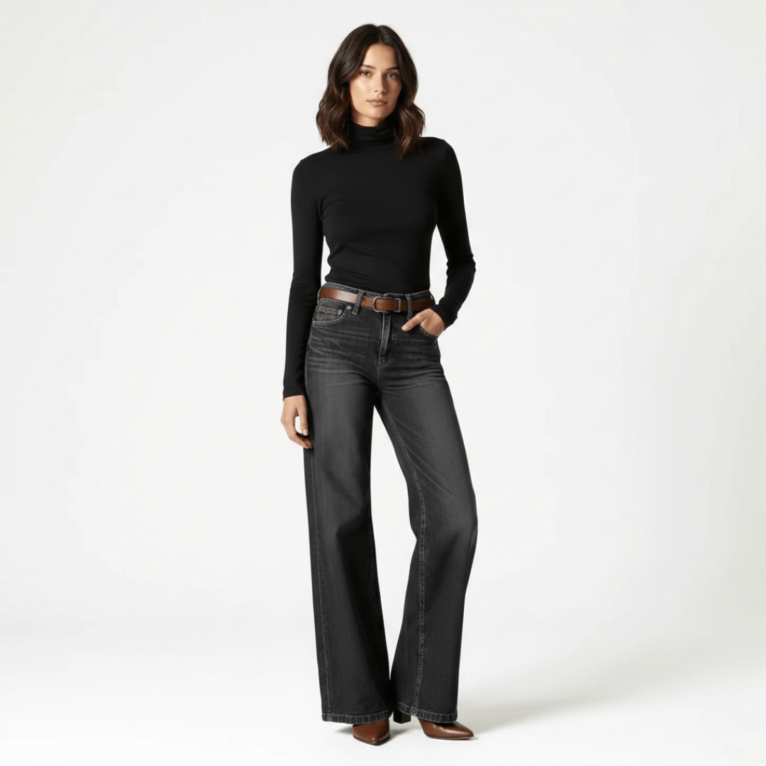 Women’s Wide-Leg Denim Jeans with Relaxed Fit
