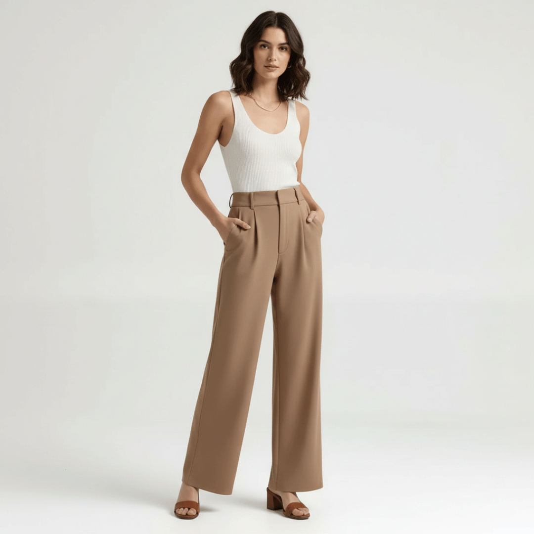 Women’s Wide-Leg Trousers with Waistband